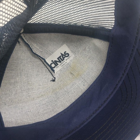 Vintage Navy Blue Team Formax Snapback Mesh Back Trucker Hat USA Made - Picture 9 of 9